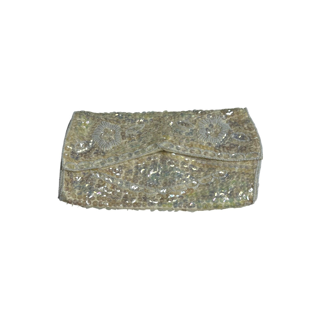 VTG 50s La Regale Beaded Sequin Clutch Evening Bag Handbag Small Bridal Coquette
