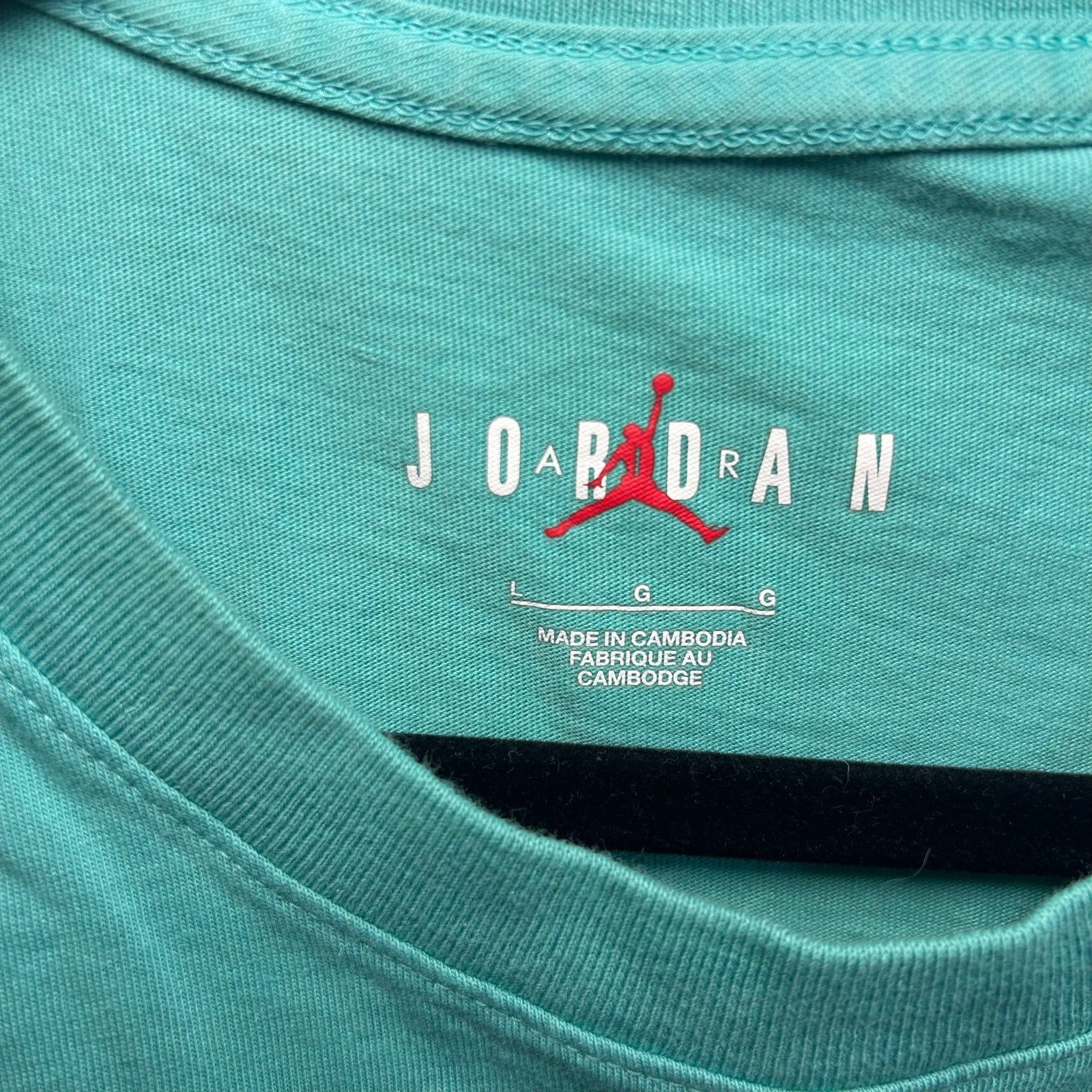 Michael Jordan Teal Embroidered Logo T-Shirt Mens L Retro Athletic Sportswear