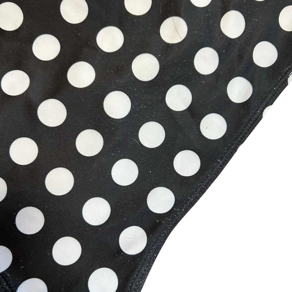 Black White Polka Dot High Waist Bikini Bottom Retro Swim XL Coquette Twee Glam