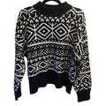 Old Navy SoSoft Fair Isle Sweater Black White Geo Pattern Large NWT Cropped L