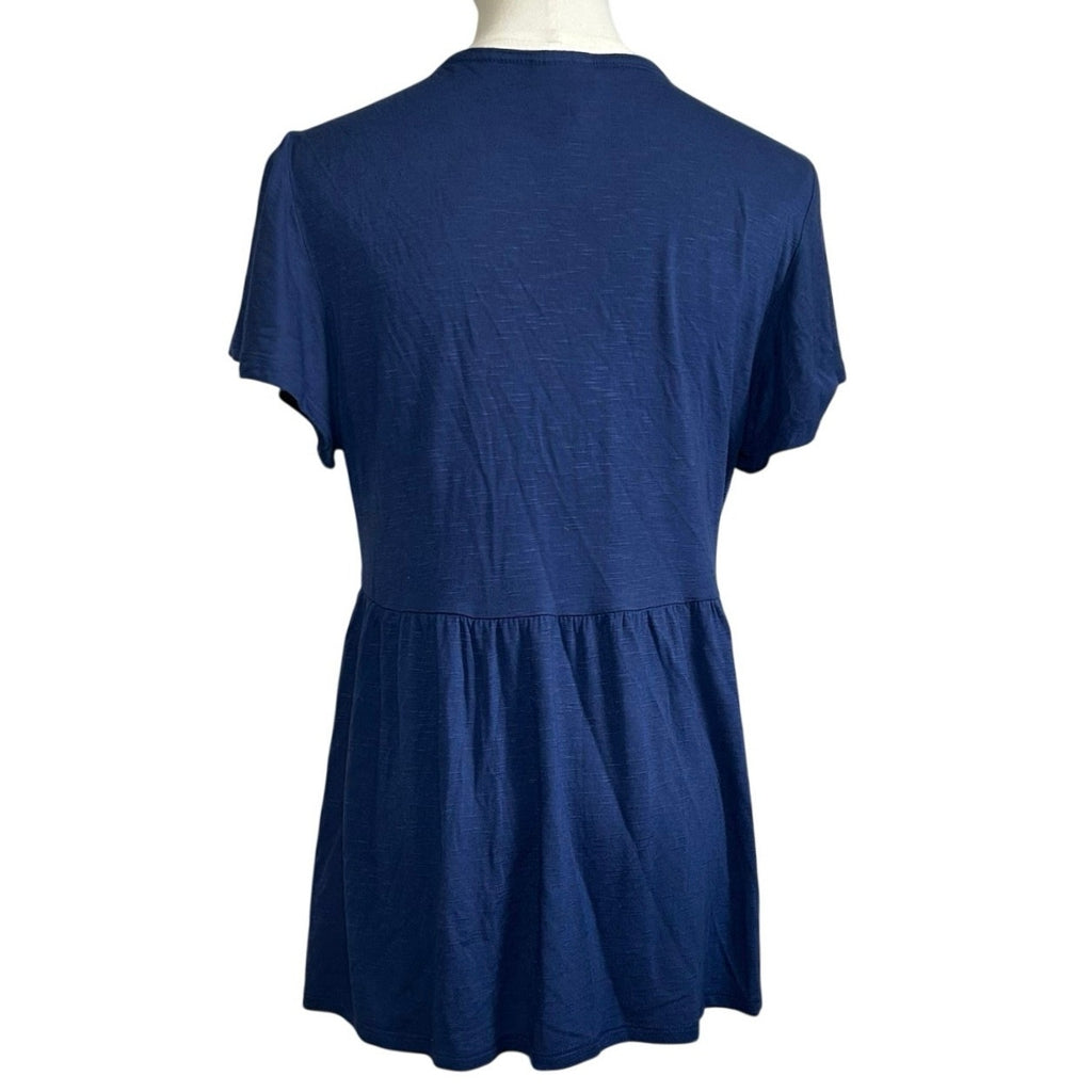 Knox Rose S Blue Embroidered Peasant Top Boho Casual Cottage Indie Twee Festival