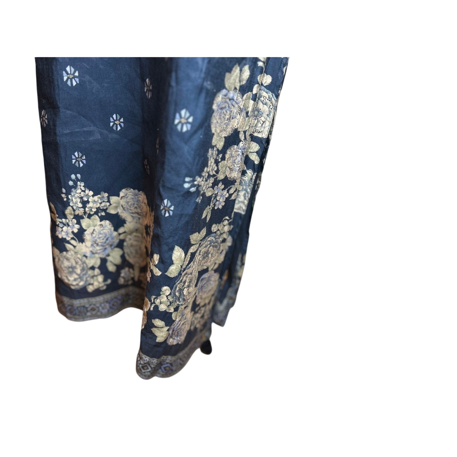 Hoondee Navy Blue Floral Embellished Kurti Tunic Dress