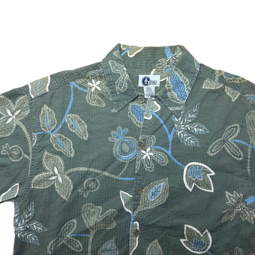 VTG Y2K Arizona Jean Co S Green Seersucker Button Down Shirt Casual Streetwear