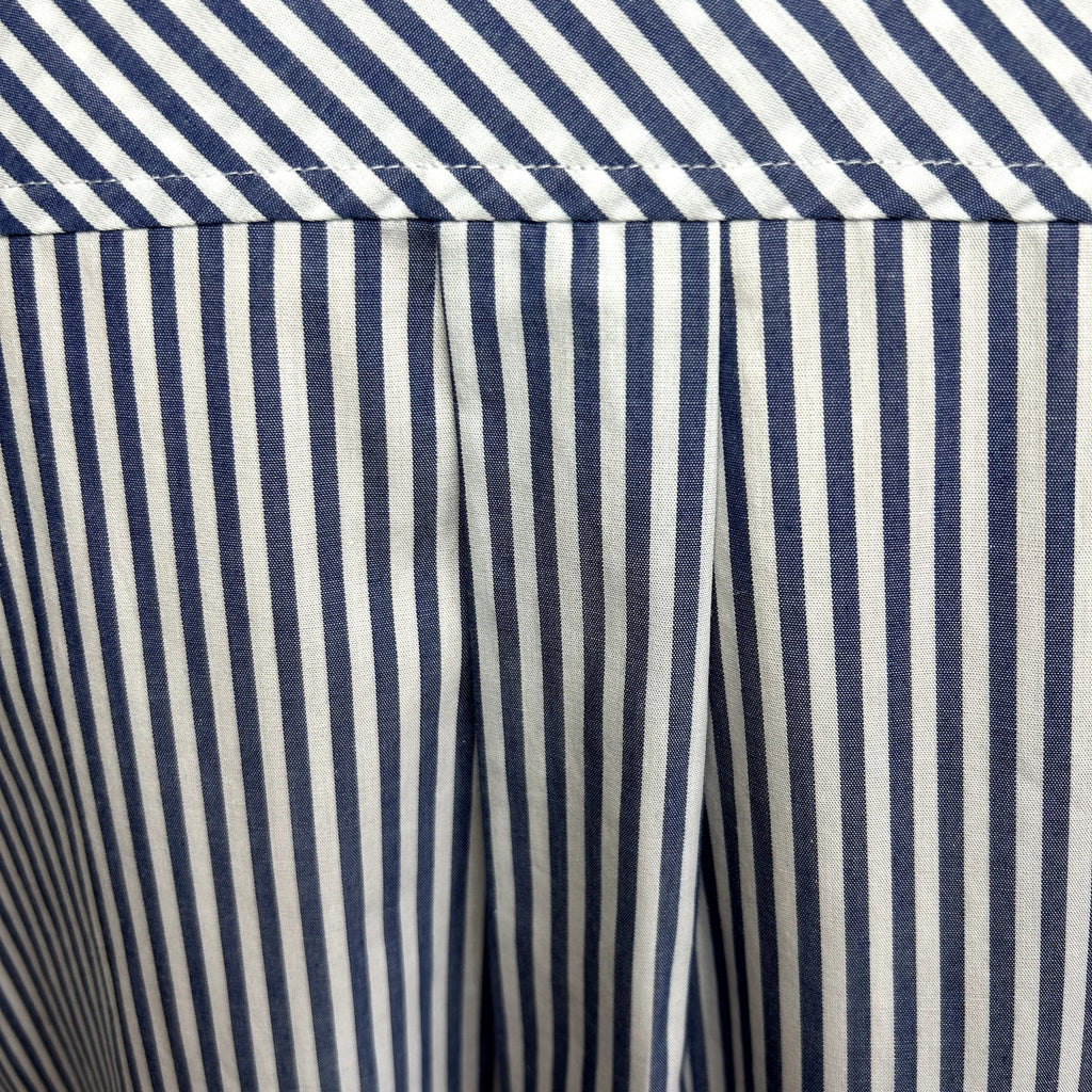 Tommy Hilfiger Blue White Striped Ruffle 14 Shirt Dress Cotton Coastal Preppy