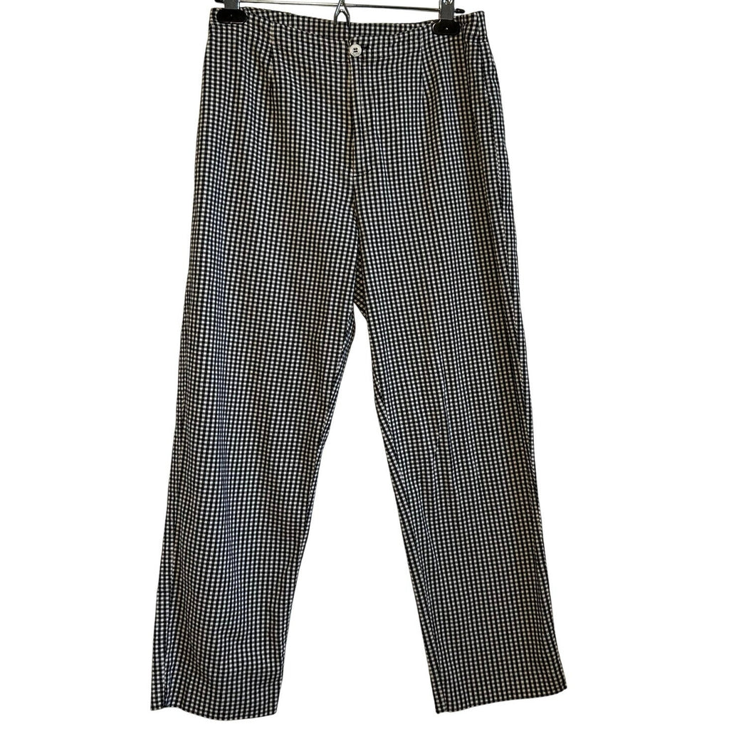 VTG 90s David Brooks Gingham Pants 8 29 Black White Retro Plaid Cigarette Slacks