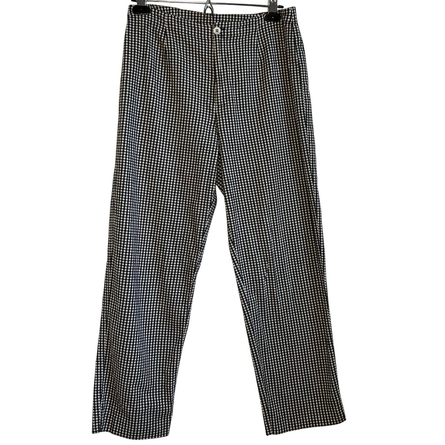 VTG 90s David Brooks Gingham Pants 8 29 Black White Retro Plaid Cigarette Slacks