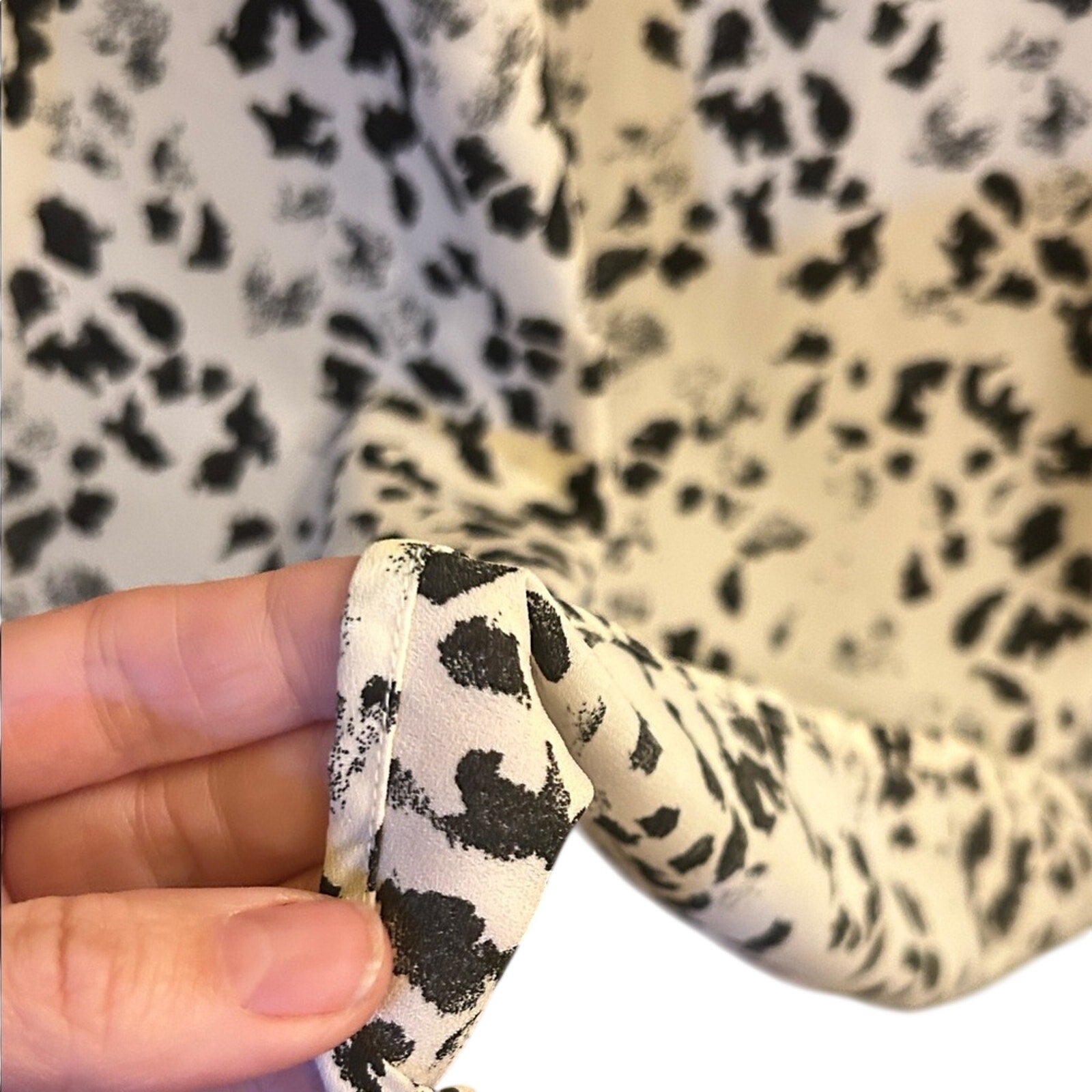 Halogen Cap Sleeve Blouse 1X Plus Size Animal Print Black White Nordstrom Top