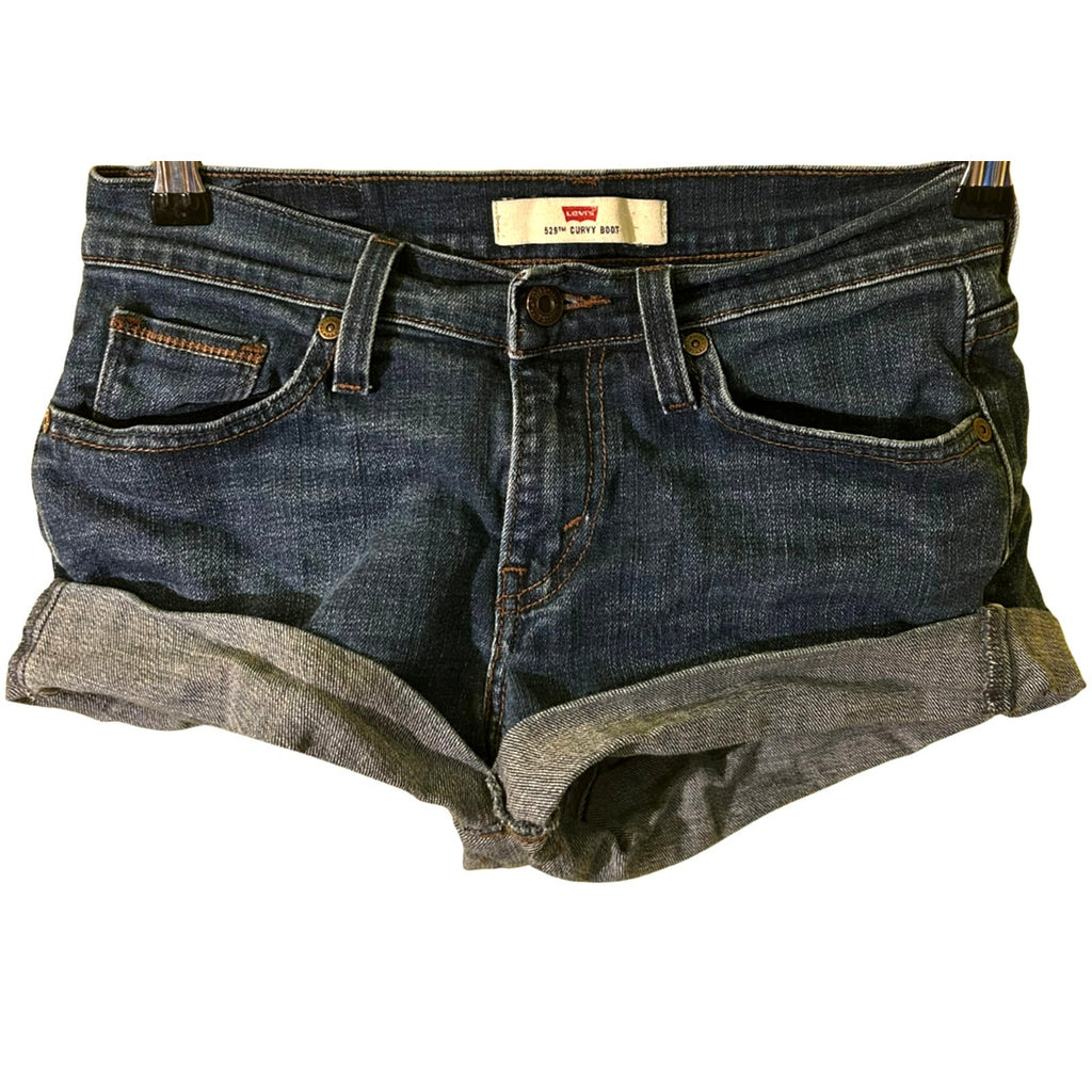 Levi's 529 Curvy Cut Off Denim Shorts Women's Size 4 Dark Wash Indigo