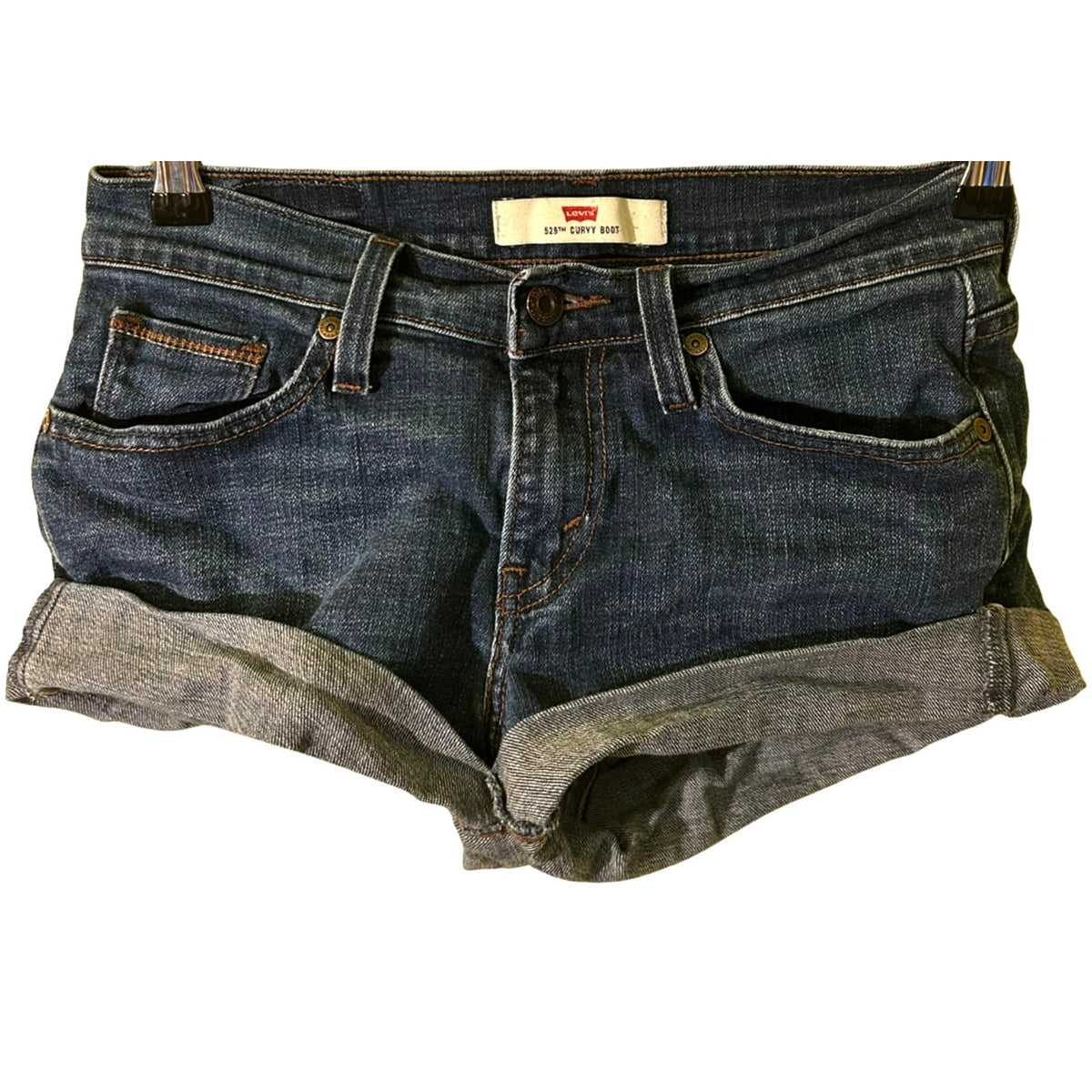 Levi's 529 Curvy Cut Off Denim Shorts Women's Size 4 Dark Wash Indigo