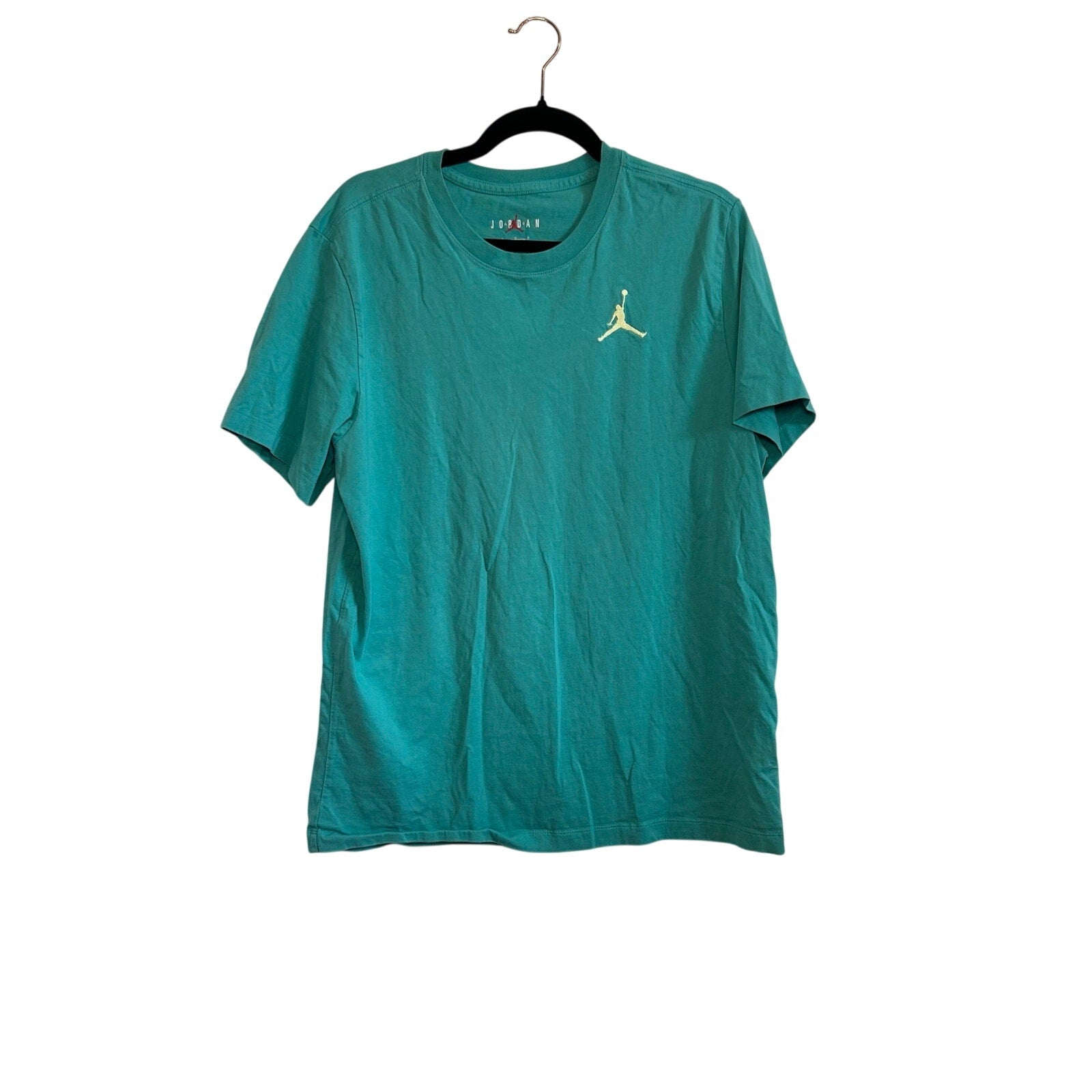 Michael Jordan Teal Embroidered Logo T-Shirt Mens L Retro Athletic Sportswear