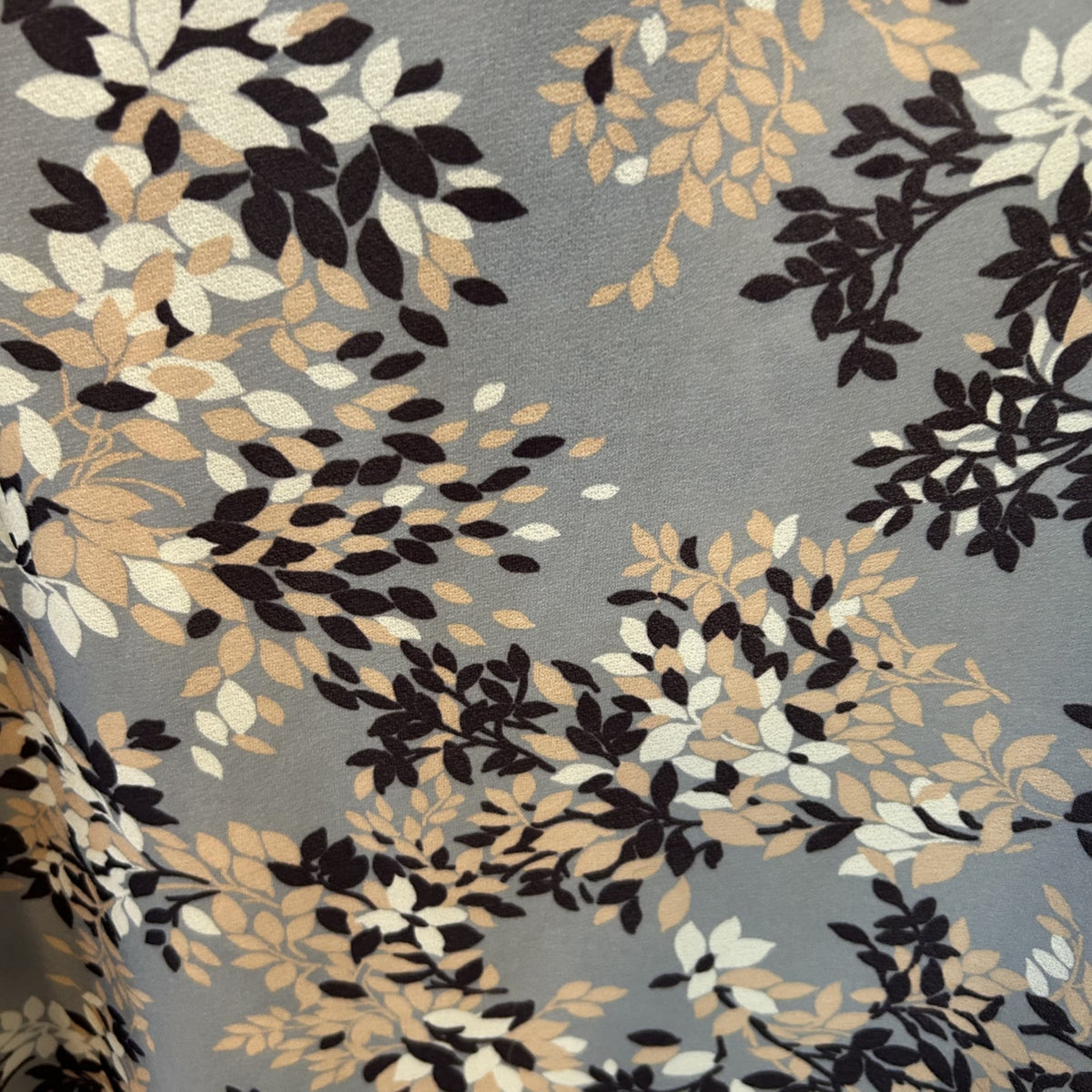 VTG Cape Cod Match Mates Gray Floral Long Sleeve Blouse Retro Boho Career XL