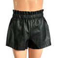 Black Vegan Leather Lined Pocketed Shorts XS Biker Goth Grunge Chic Streetwear