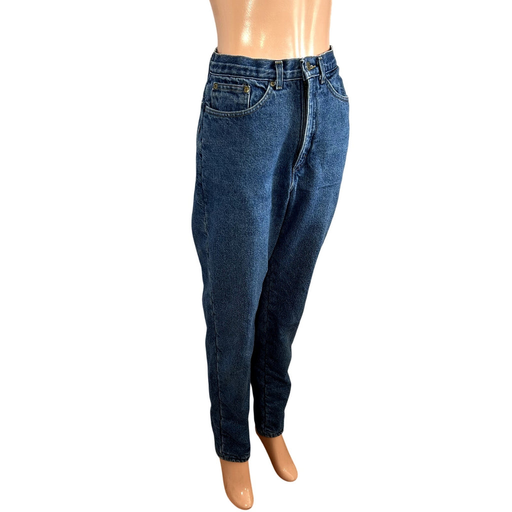 VTG 90s LL Bean 27 Blue Fleece Lined Denim Jeans Double L High Rise Warm USA