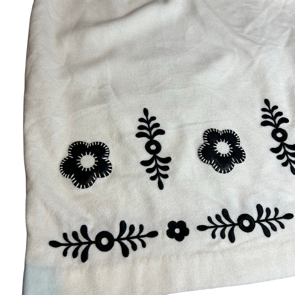 VTG 90s Venezia White Black Embroidered Mini Skirt Plus 16 XL Grunge Retro Y2K