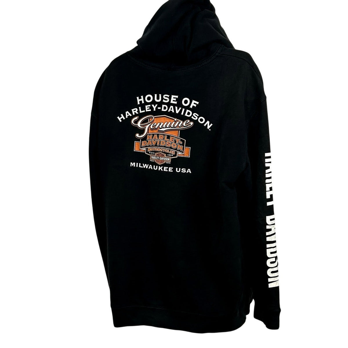 Harley-Davidson XL House of Harley 2013 Black Graphic Full Zip Biker Hoodie