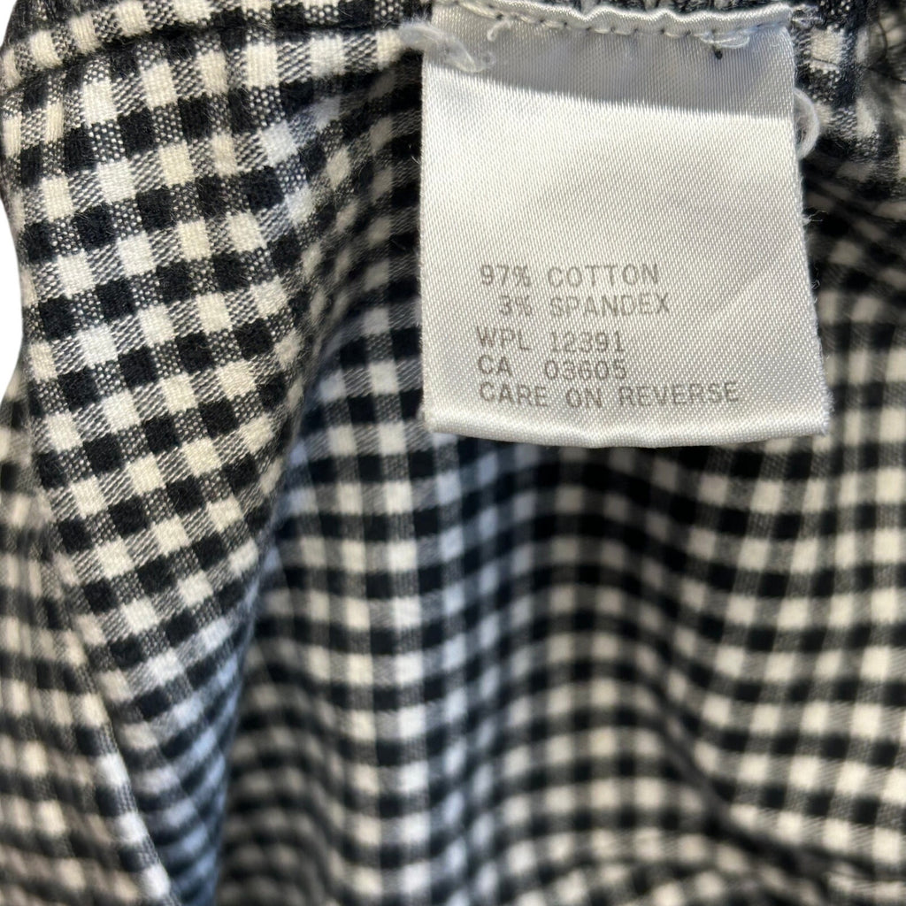 VTG 90s David Brooks Gingham Pants 8 29 Black White Retro Plaid Cigarette Slacks