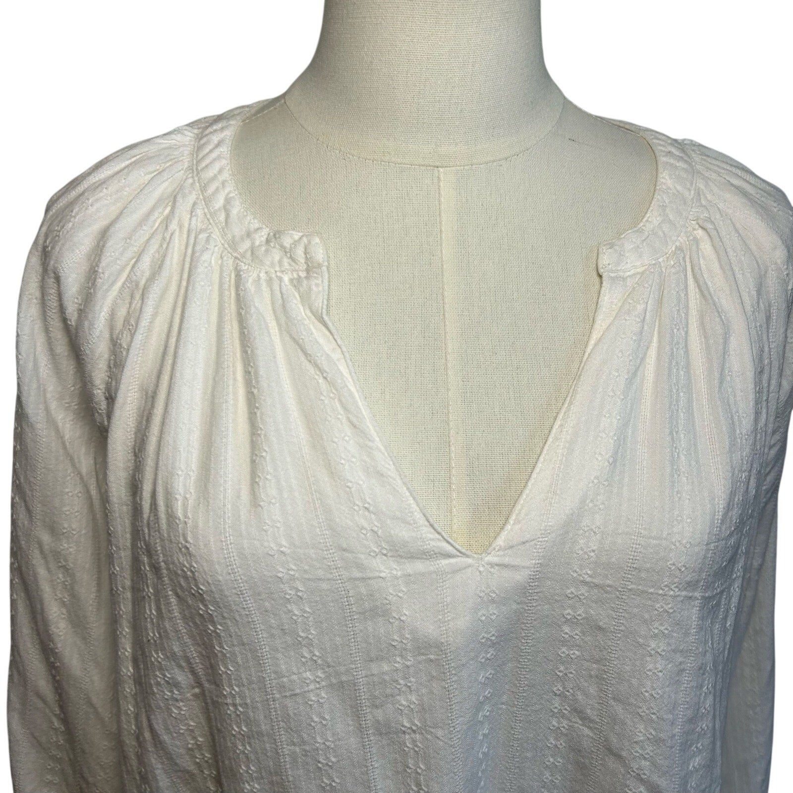 Old Navy White Textured Sea Salt Long Sleeve Top PL Casual Cottage Loungewear