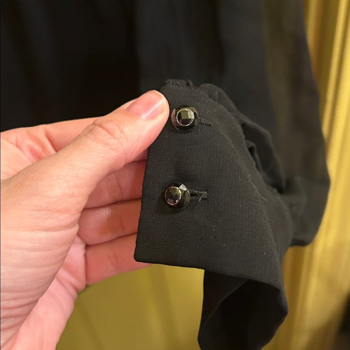 Zara Pleated Tie Neck Blouse Black Sheer Chiffon Pussy Bow Shirt Woman Large L