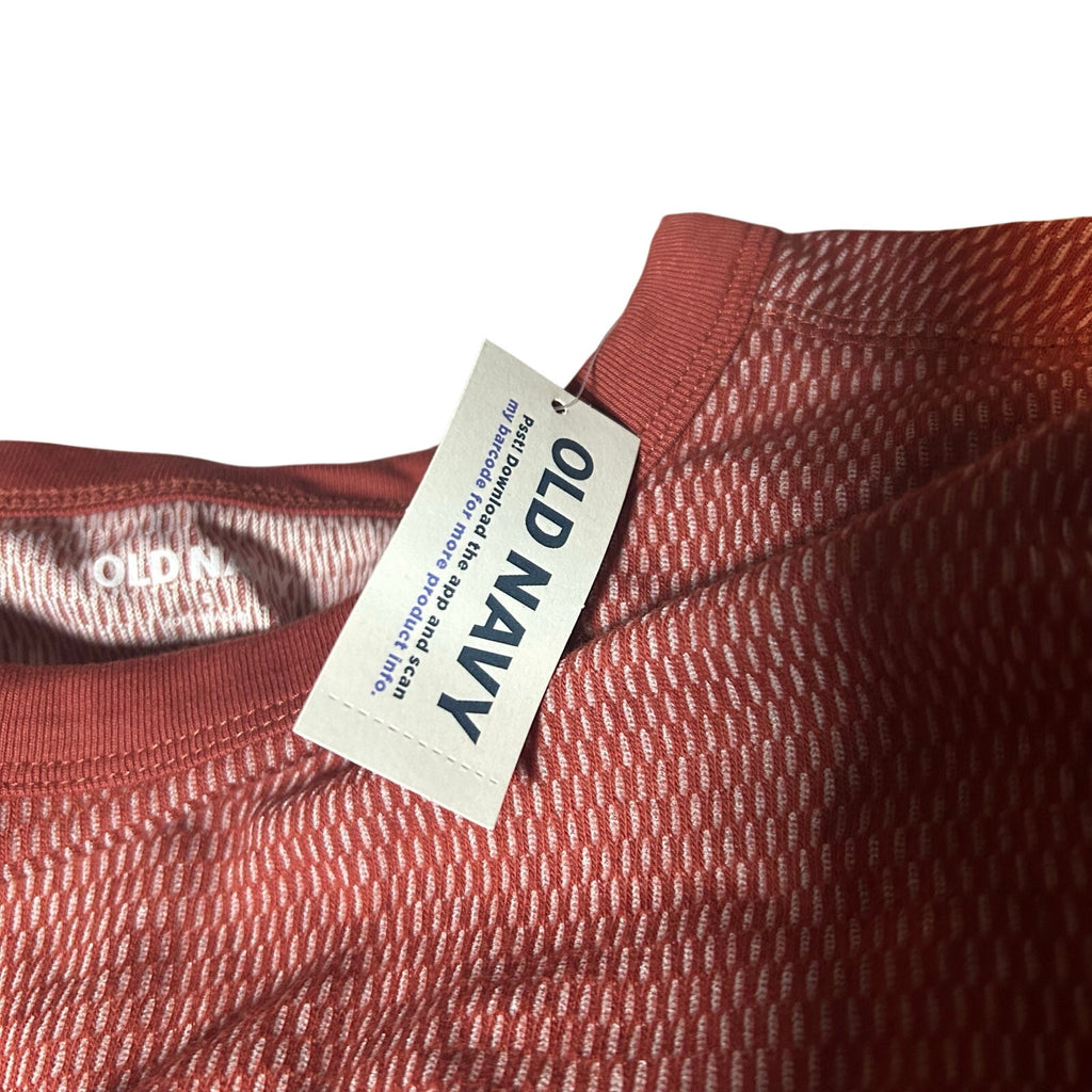 Old Navy Soft Washed Thermal Crew Neck Shirt Mens Small NWT Rust Orange Waffle