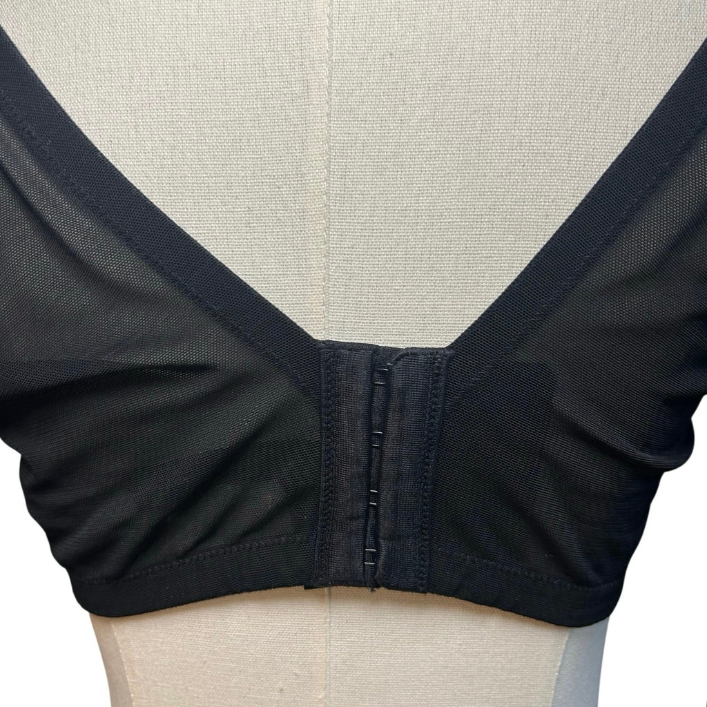 Torrid Curve Black Floral Mesh 360 Back Smoothing Push-Up Plunge Bra 44D Goth