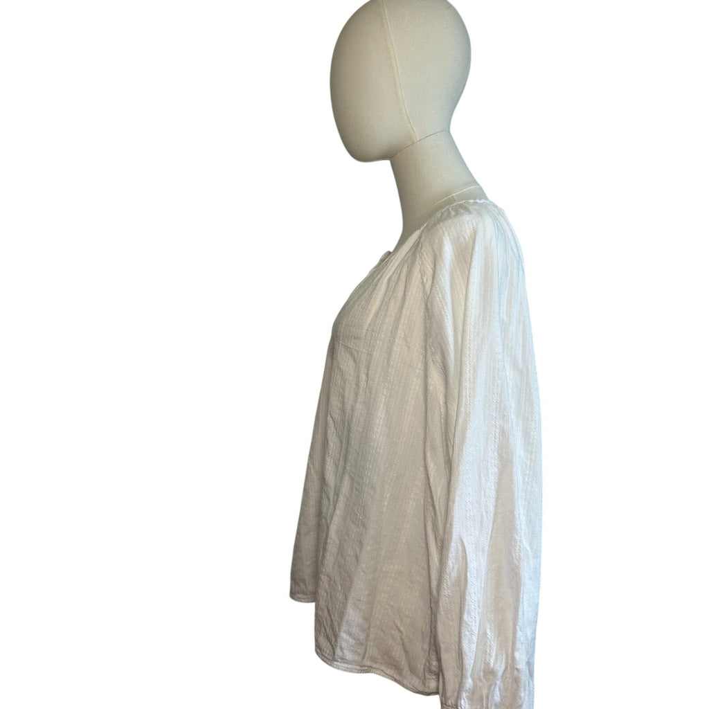 Old Navy White Textured Sea Salt Long Sleeve Top PL Casual Cottage Loungewear