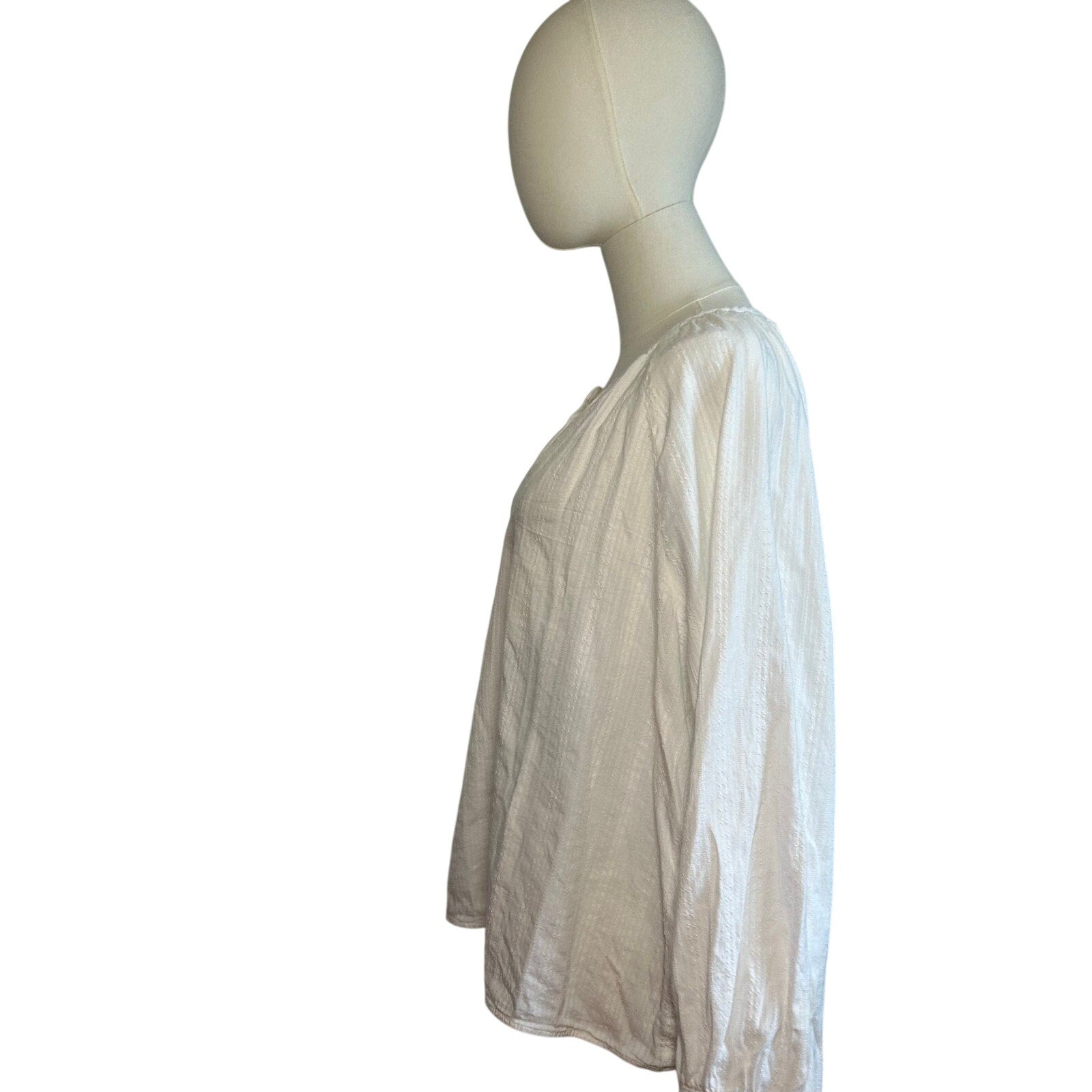 Old Navy White Textured Sea Salt Long Sleeve Top PL Casual Cottage Loungewear