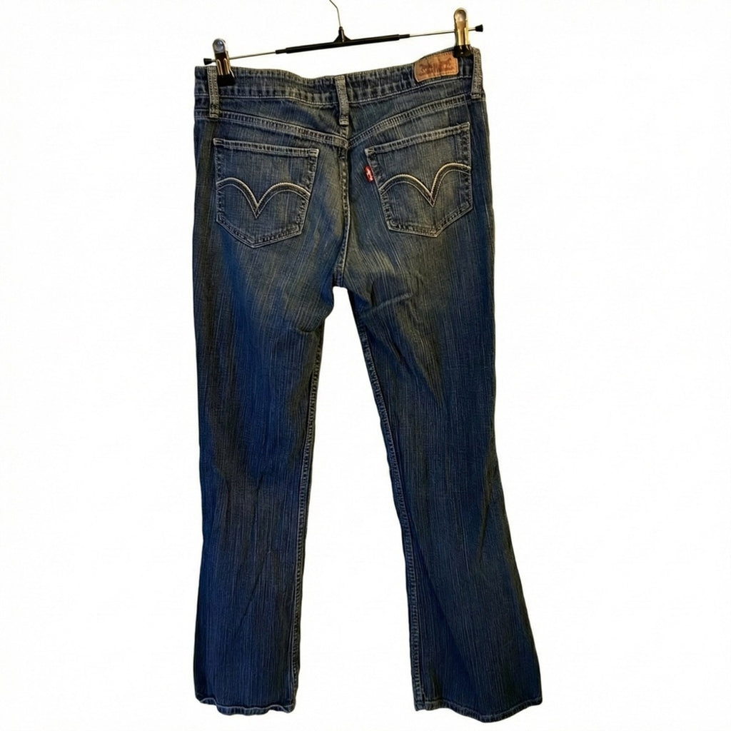 Levi's 518 Super Low Rise Boot Cut Jeans Size 9 Y2K Medium Light Wash Stretch
