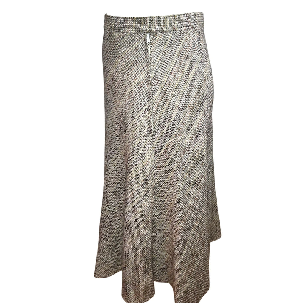 VTG 60s Bespoke S Wool Midi Skirt Retro Mod Dark Academia Twee Preppy Minimalist