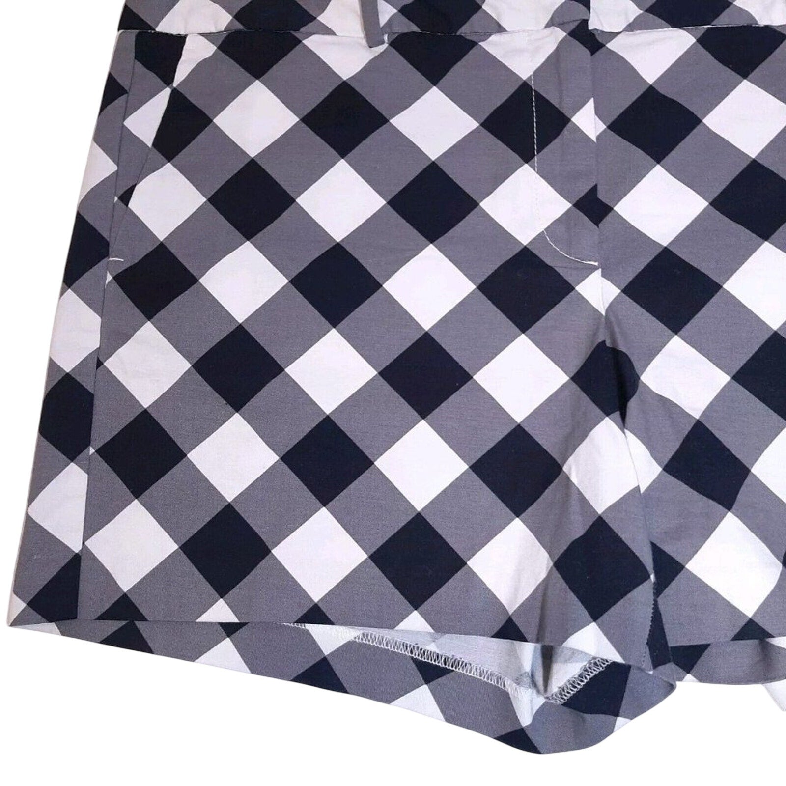 Ann Taylor Factory Black White Gingham Shorts Plus Size 16 Cotton Like New