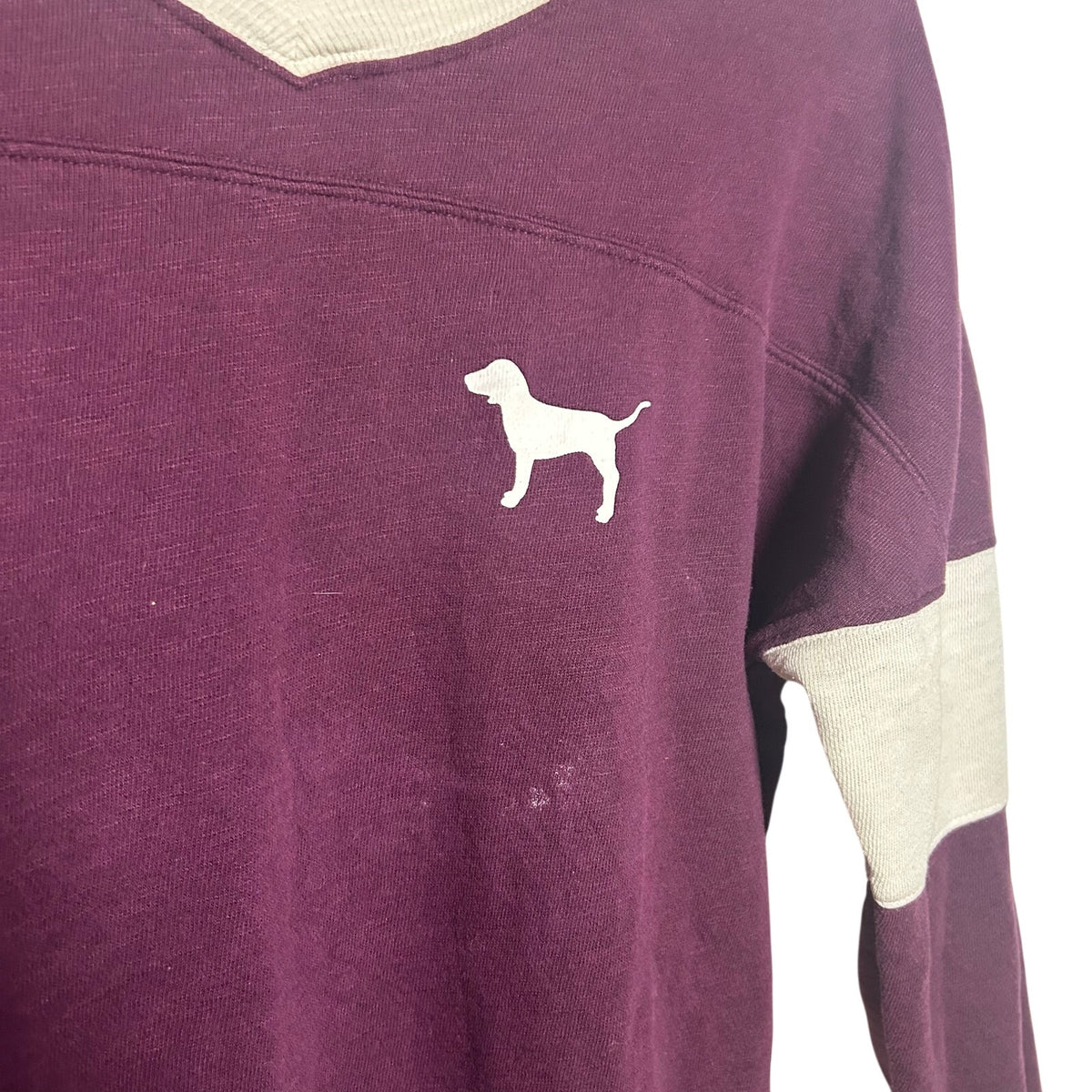 PINK Victoria's Secret Maroon Rainbow Spirit Jersey XS Oversized Loungewear