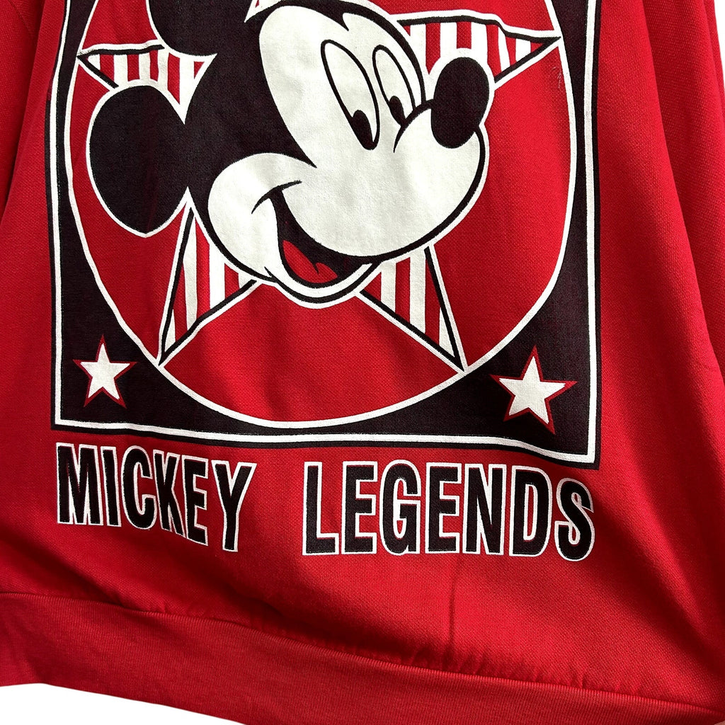 VTG 90s Disney XL Red Mickey Legends Graphic Sweatshirt Streetwear Kidcore Happy