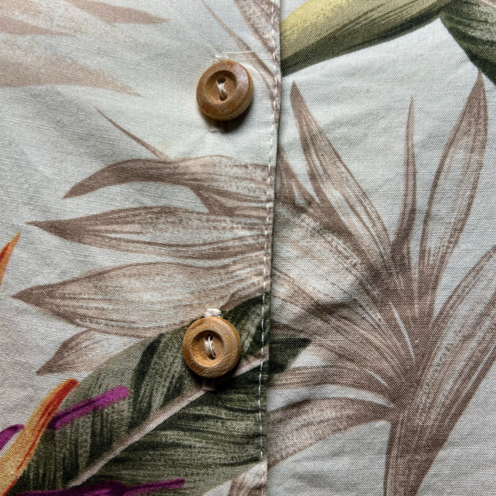 VTG Paradise Found Bird of Paradise Rayon Crop Top Made in Hawaii XS