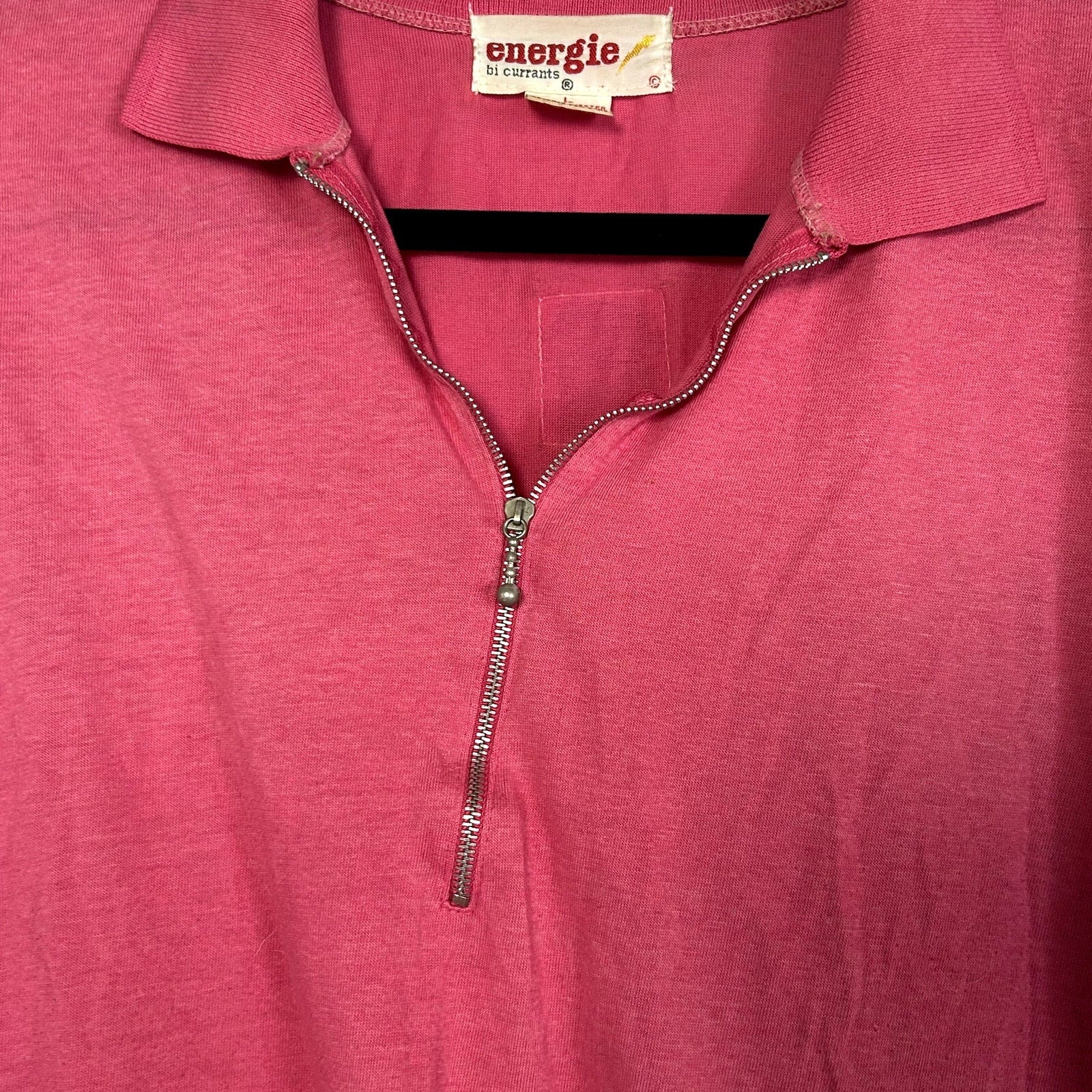 VTG Energie Pink Half Zip Polo Shirt L Retro Indie Sleaze 90s Streetwear Sport
