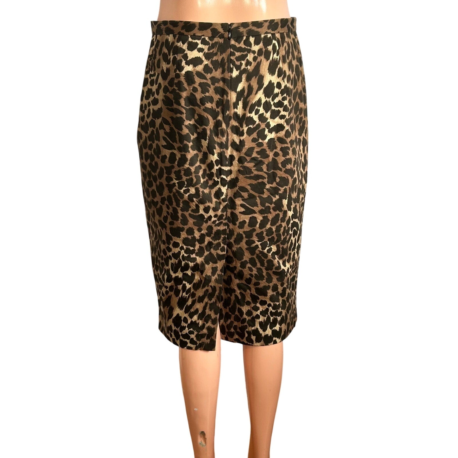 Michael Kors Animal Print Cotton Midi Pencil Skirt 8 Mob Wife Office Siren Chic