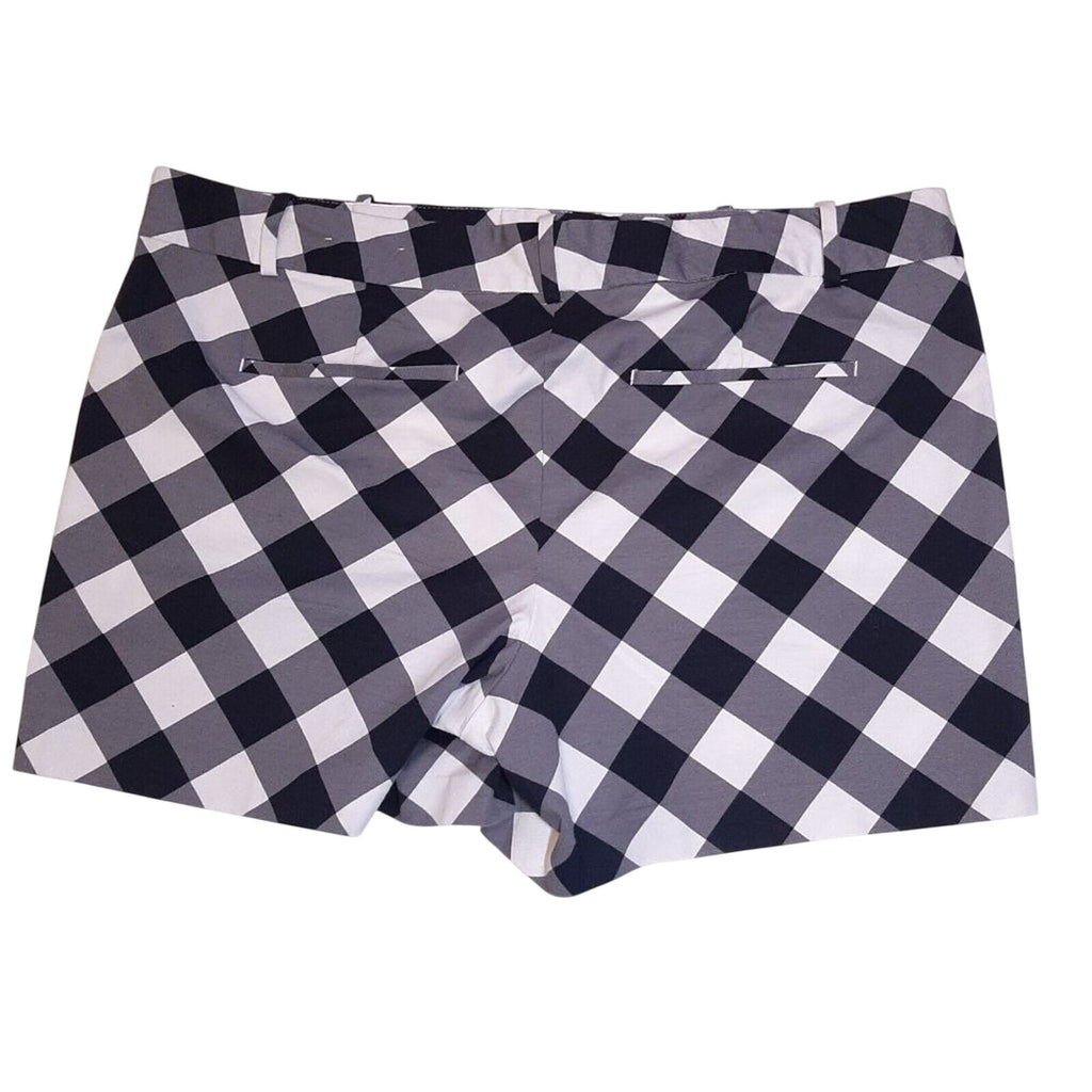 Ann Taylor Factory Black White Gingham Shorts Plus Size 16 Cotton Like New