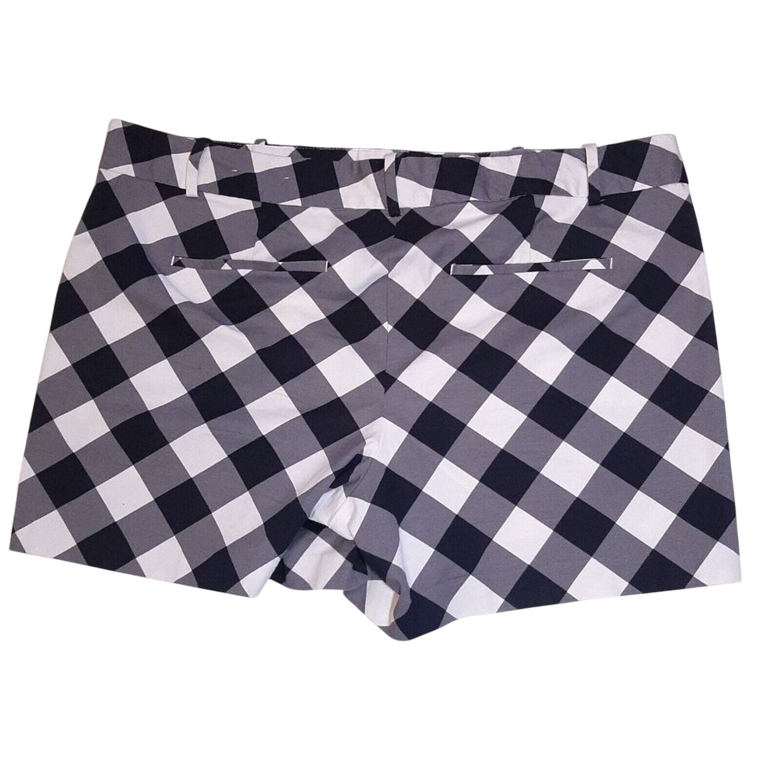 Ann Taylor Factory Black White Gingham Shorts Plus Size 16 Cotton Like New