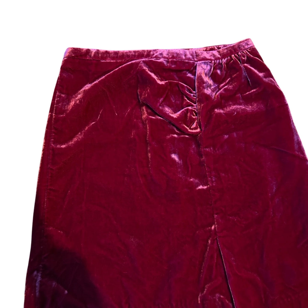 NWT Anthropologie Red Velvet Mini Skirt, Festive Holiday Jewel-Tone, Size 8