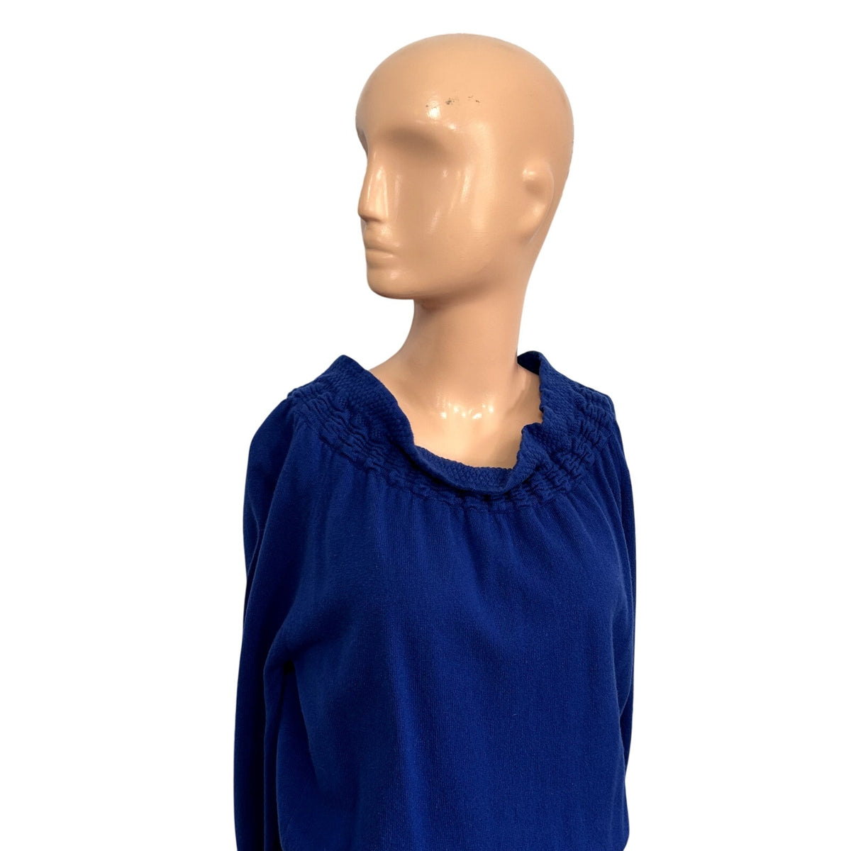 VTG 90s Escada 38 S Royal Blue 100% Cashmere Long Sleeve Knit Sweater Dress Chic