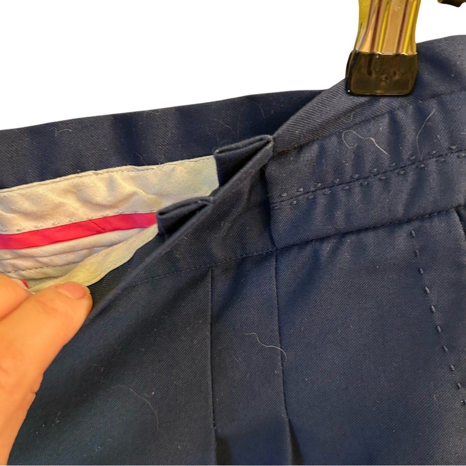 H&M Navy Blue High Waisted Pleated Cropped Ankle Pants Size 8 Career Minimalist