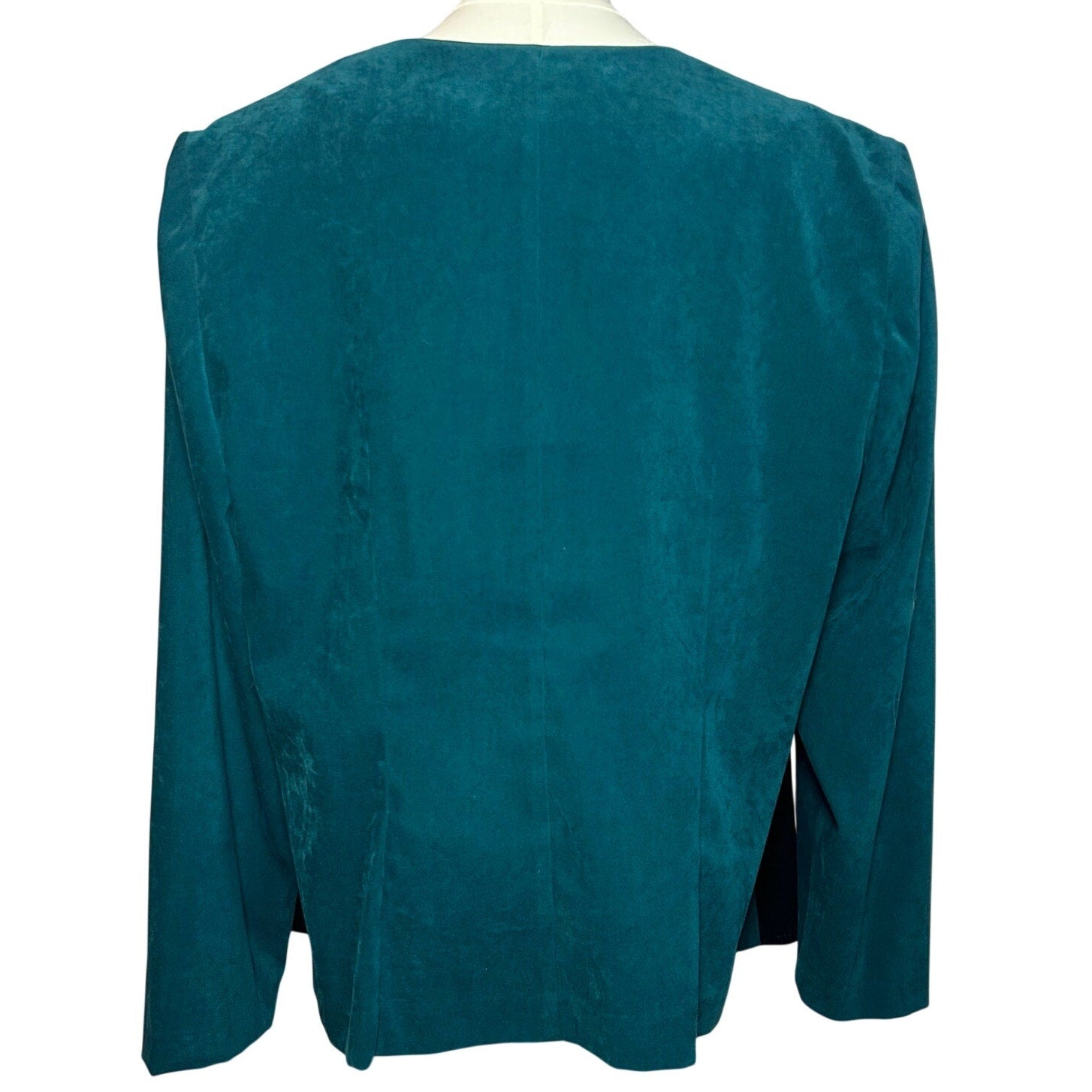 VTG Olivia Rose Colorblock Jacket Teal Black 16W Y2K Moto Suede Zip Whimsygoth