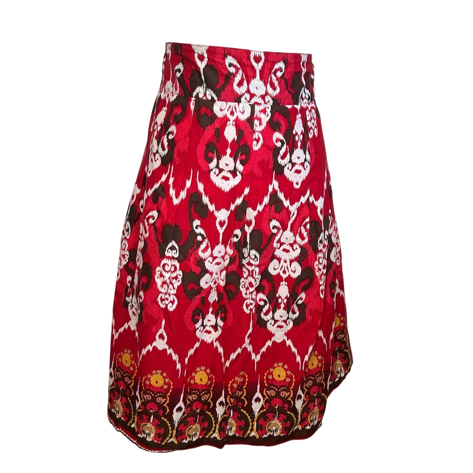 Notations Red Black L Midi Skirt Y2K Boho Whimsigoth Cotton Casual Retro Witchy
