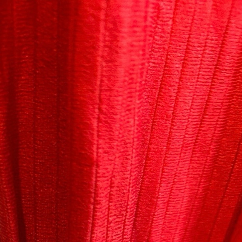 VTG Beeline Red Ribbed Knit Mini Dress 60s 70s Mod Embroidered Cuffs 14 Large