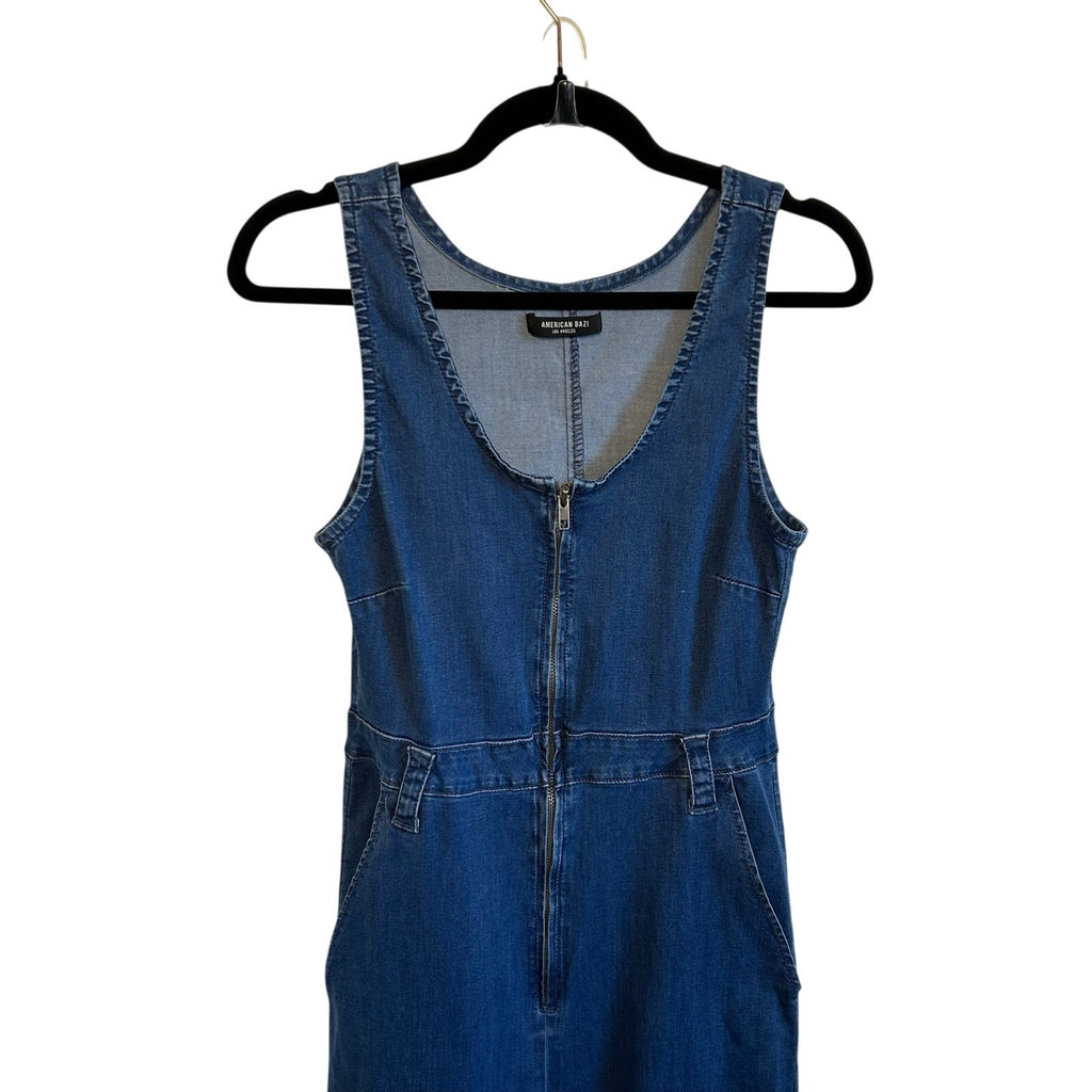 American Bazi Denim Utility L Jumpsuit Dark Blue Casual Streetwear Coveralls