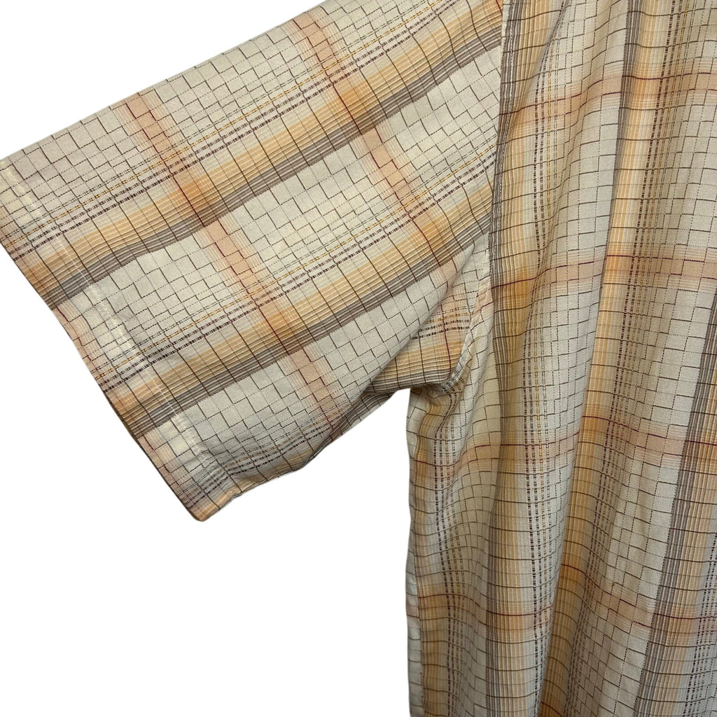 4XLT Attitude Brown Plaid Short Sleeve Casual Button Down Camp Shirt Big Tall
