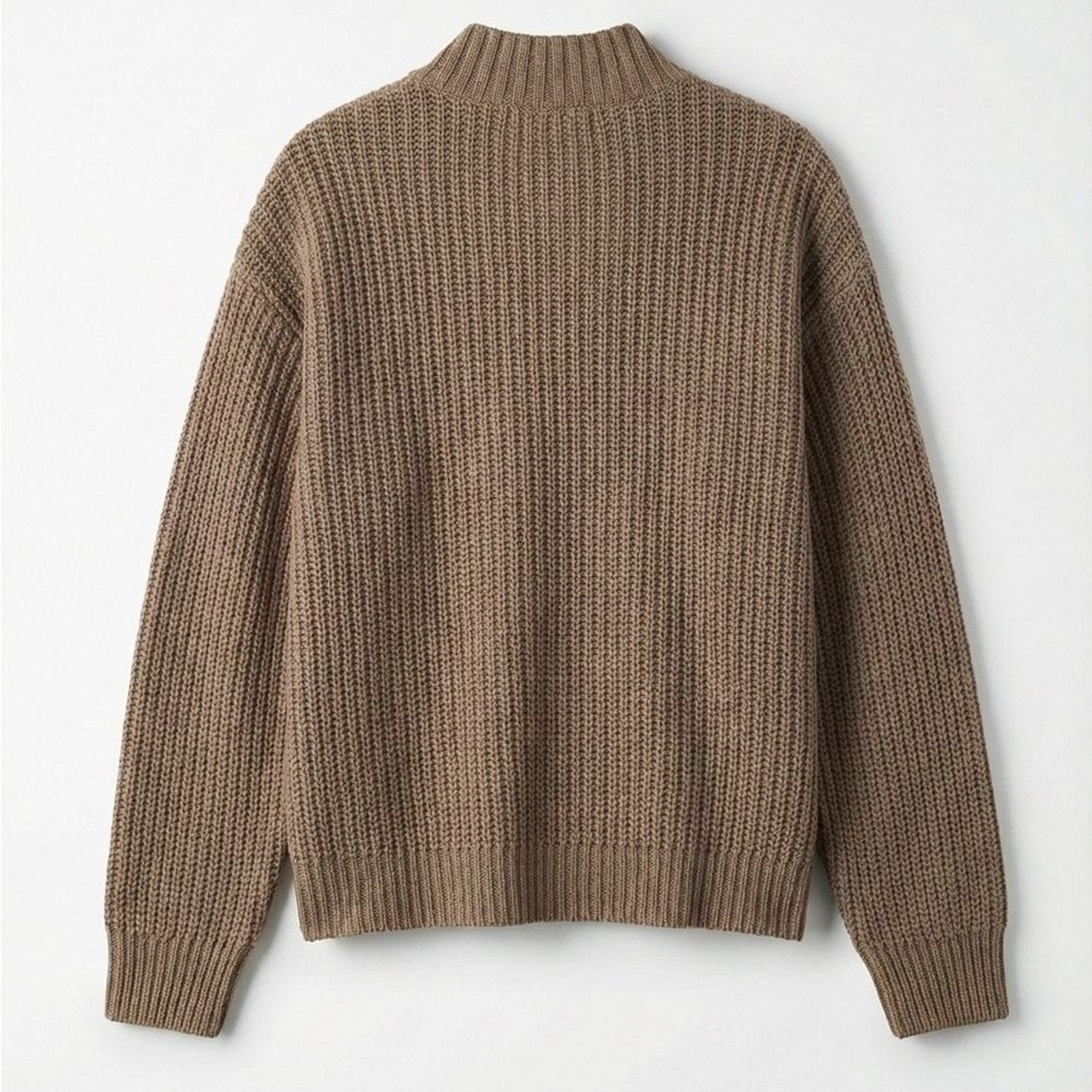 NWT Old Navy SoSoft Cable Knit Sweater Medium Mustard Green Mock Neck Fisherman