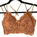 Zenana Boho Floral Lace Smocked Bralette Size XL Yellow Festival Coquette Fairy