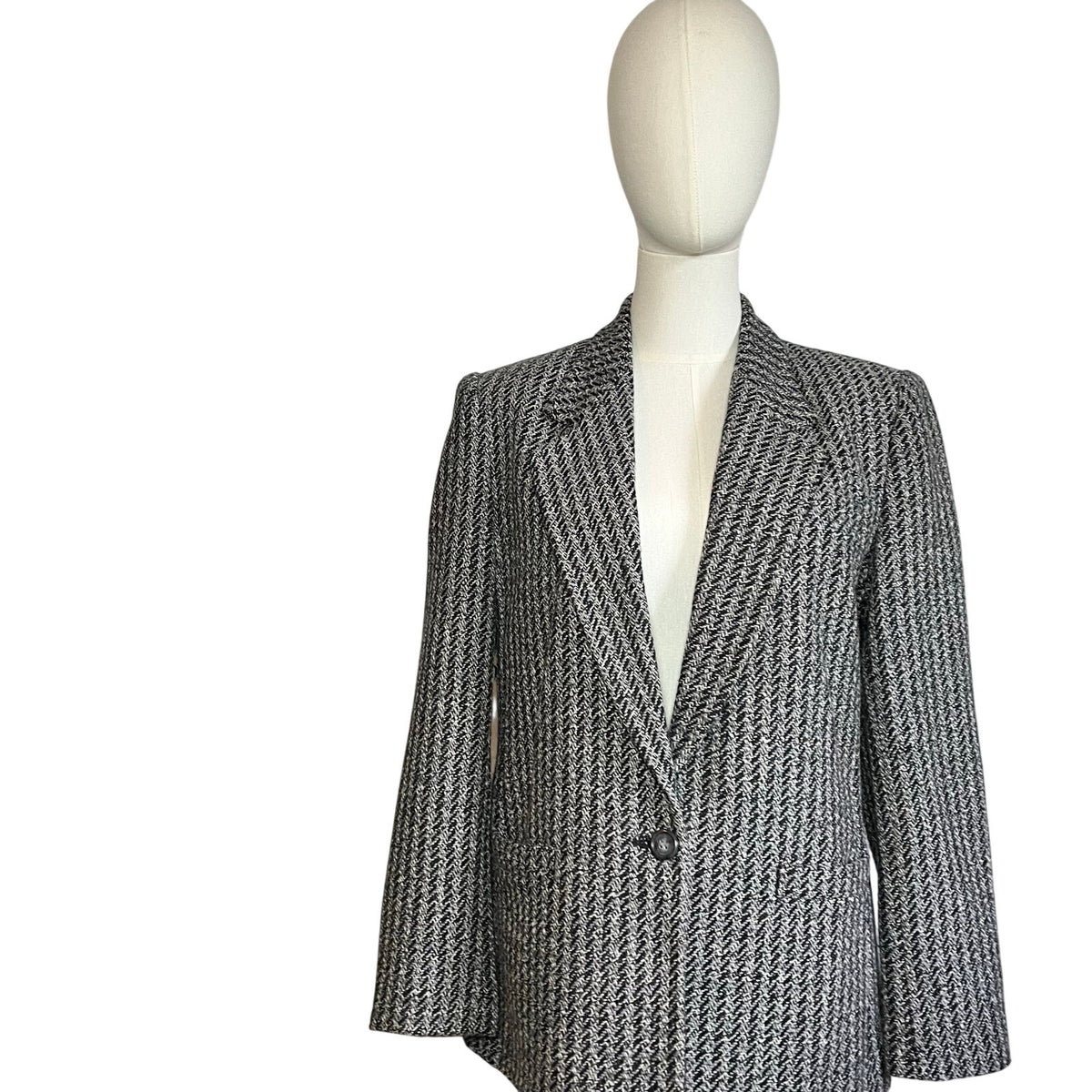 VTG 80s Christopher Gray Blazer Wool Blend 12 Dark Academia Preppy Minimalist