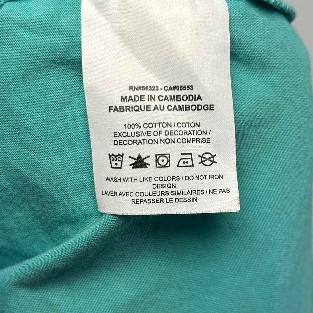 Michael Jordan Teal Embroidered Logo T-Shirt Mens L Retro Athletic Sportswear