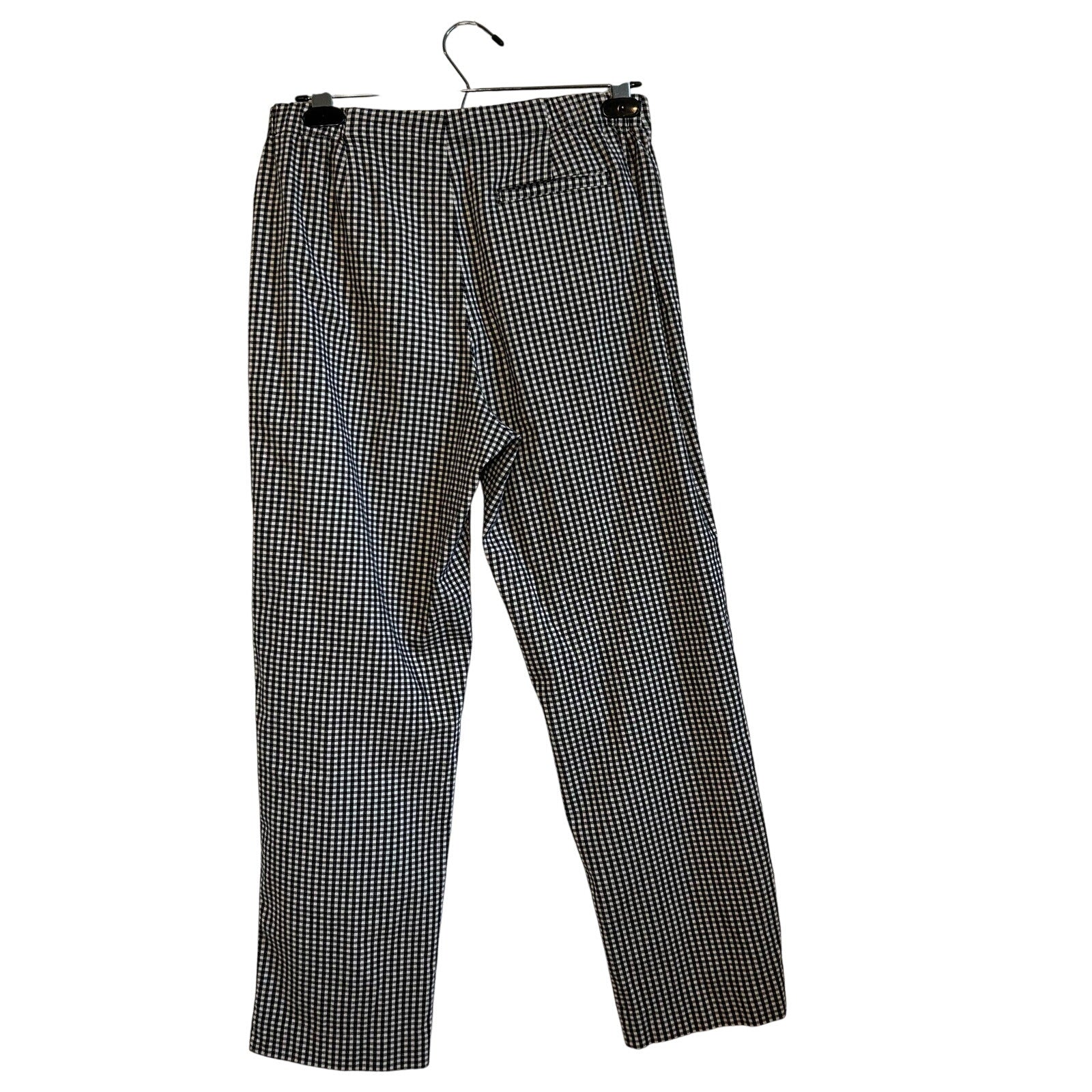 VTG 90s David Brooks Gingham Pants 8 29 Black White Retro Plaid Cigarette Slacks