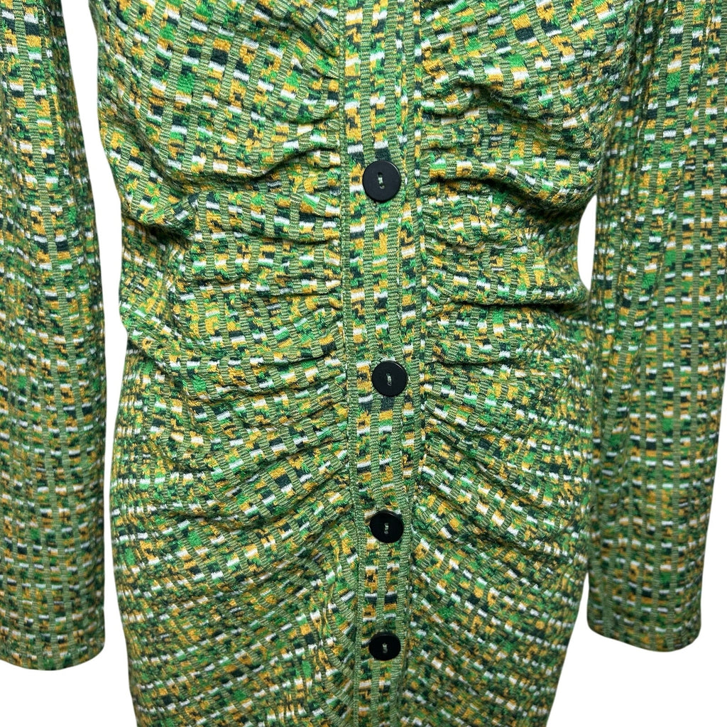 Stradivarius Green Long Sleeve Knit Dress M Minimalist Preppy Retro Streetwear